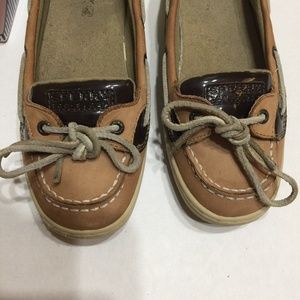 Sperry Angelfish Linen Leopard Shimmer Boat Shoe